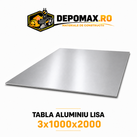 Tabla aluminiu lisa 3mm, 1000x2000mm (1050A)